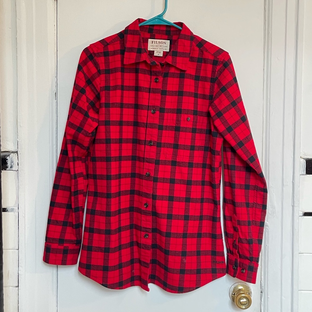 Filson Women's Alaskan Guide Shirt Size M Red Black Plaid